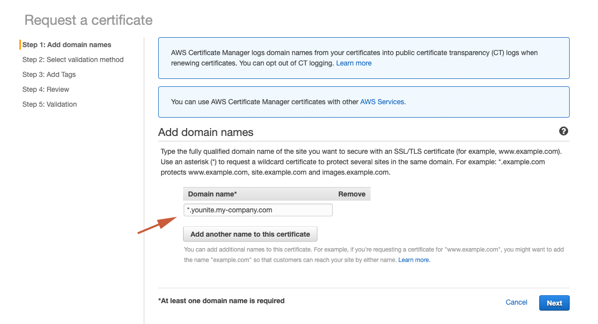 AWS Create Certificate - public