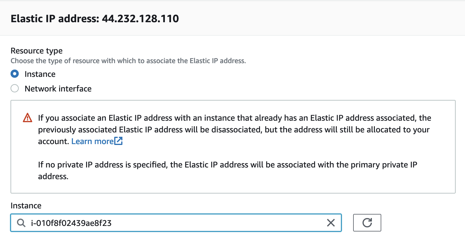 Elastic IP address