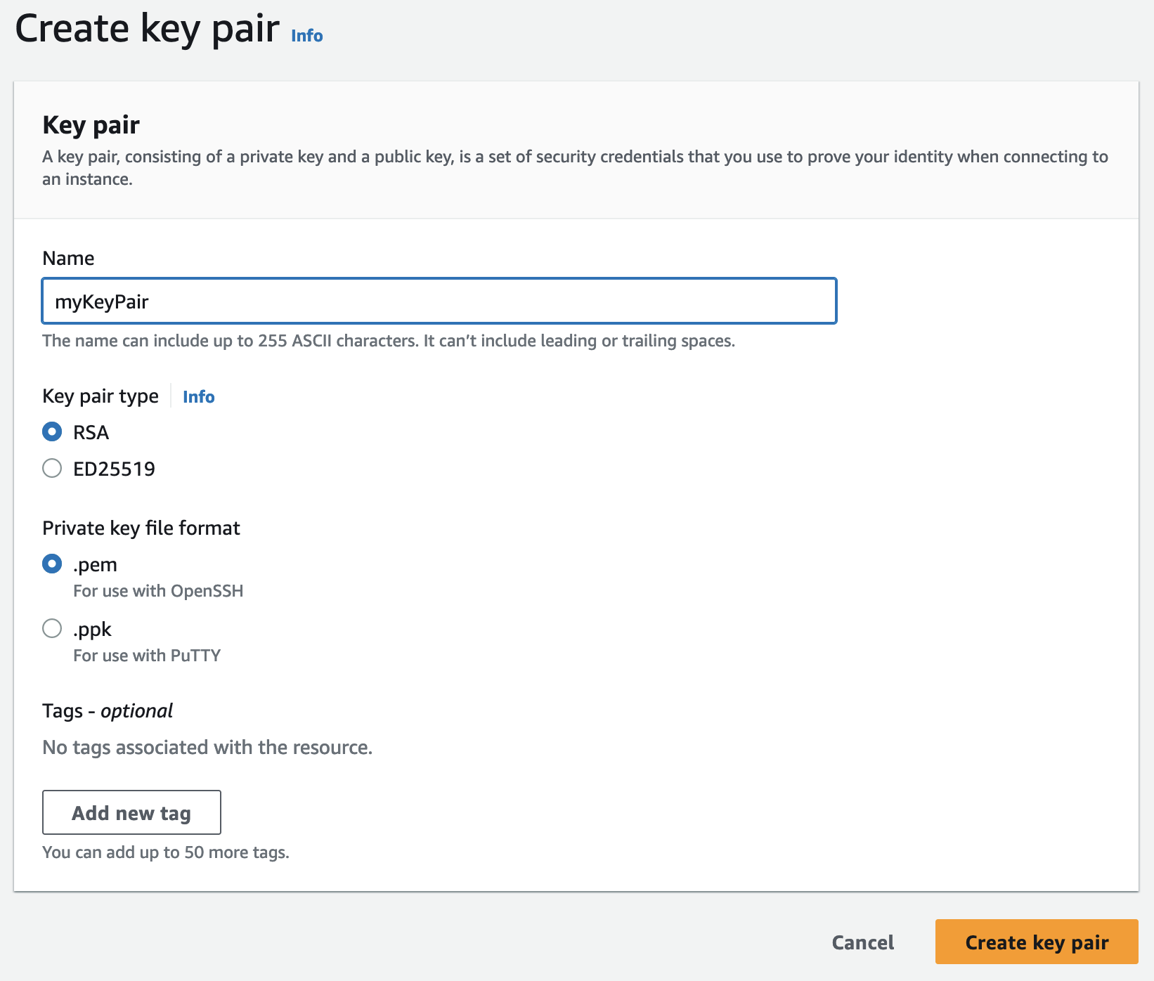 Create Key Pair