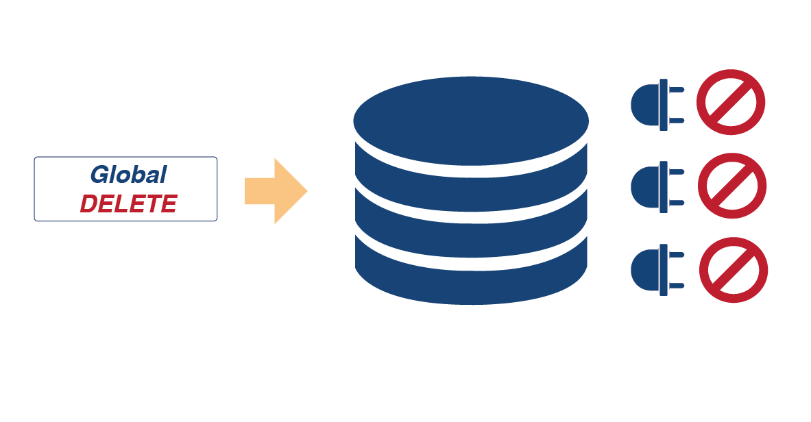 Global delete - deleting physical records in source systems